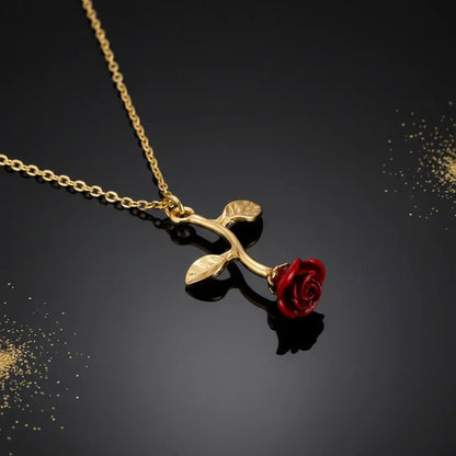 Falling Rose Pendant "Adjustable Chain"