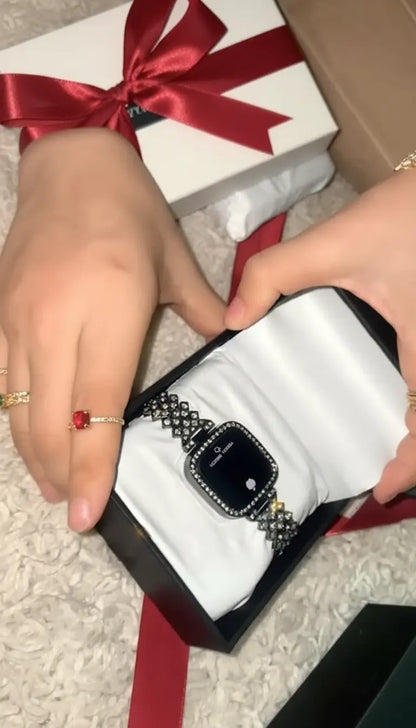Diamond Studded Square Dial Touch Screen LED Digital Watch